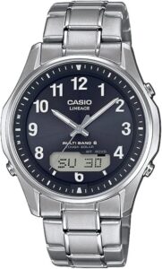 CASIO Męski analogowy zegarek kwarcowy z tytanową bransoletką