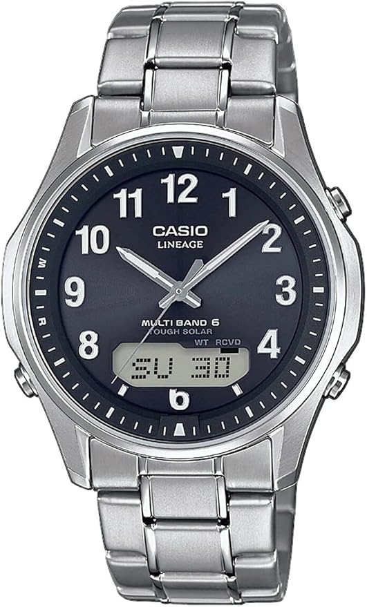 CASIO Męski analogowy zegarek kwarcowy z tytanową bransoletką