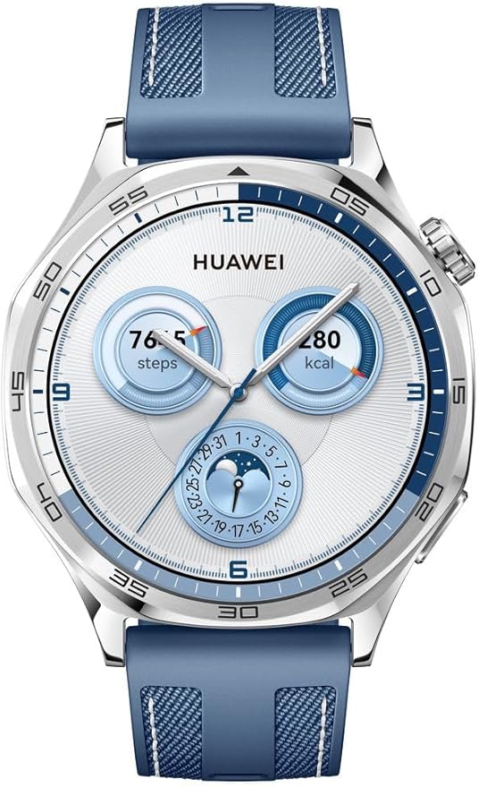 HUAWEI WATCH GT 5 46 mm Smartwatch, ostre krawędzie, zupełnie nowe sporty biegowe i rowerowe, śledzenie zdrowia, żywotność baterii do 14 dni, kompatybilny z iOS i Android, niebieski