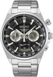 Seiko Zegarek męski kwarcowy stal szlachetna z paskiem tekstylnym SSB403P1