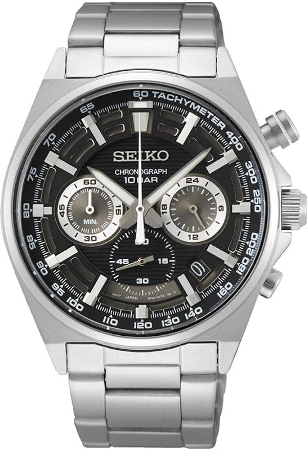 Seiko Zegarek męski kwarcowy stal szlachetna z paskiem tekstylnym SSB403P1