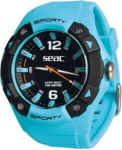 Seac Unisex Adult Sporty zegarek na rękę z gumową taśmą, wodoszczelny 100 m