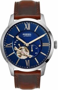 Fossil Townsman Zegarek męski, mechaniczny mechanizm automatyczny z paskiem ze stali nierdzewnej lub skóry