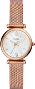 Fossil Carlie damski zegarek z masy perłowej ze stali nierdzewnej - ES4433, bransoletka