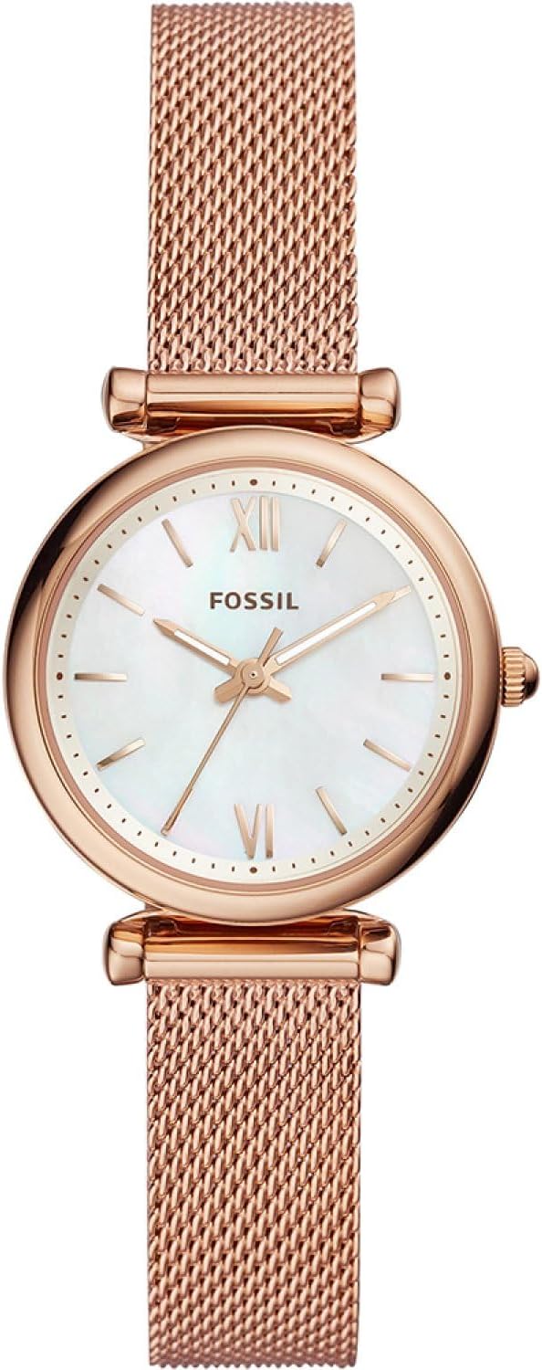 Fossil Carlie damski zegarek z masy perłowej ze stali nierdzewnej - ES4433, bransoletka