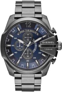 Diesel Mega Chief zegarek dla mężczyzn, mechanizm chronografu z paskiem ze stali nierdzewnej