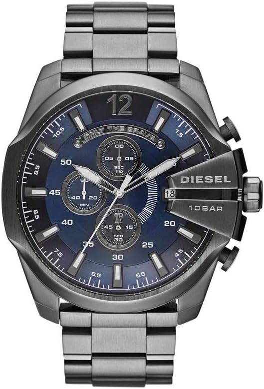 Diesel Mega Chief zegarek dla mężczyzn, mechanizm chronografu z paskiem ze stali nierdzewnej