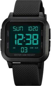 Forrader Męskie sportowe zegarki cyfrowe, wodoodporny, outdoorowy zegarek sportowy z podświetleniem LED, alarm, minutnik, podwójny czas, stoper, zegarki na rękę 12/24H dla mężczyzn, kobiet,