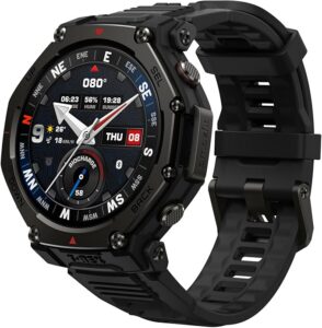 Amazfit T-Rex 3 Pro Outdoor Smartwatch 48mm Szafirowy Wyświetlacz AMOLED, Tytanowa Ramka, GPS Dual Band, Mapy Offline, 25 Dni Baterii, Wbudowana Latarka, 10 ATM, 180+ Trybów Sportowych, Czarny