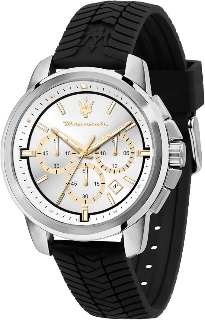 Maserati Zegarek męski, chronograf, analogowy, koperta 44 mm, limitowana edycja SUKCES - R8871621041, czarne, 44, pasek