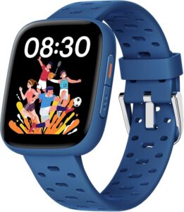 BIGGERFIVE Zegarek dla Dzieci Bez Konieczności Telefonu, 1,8" AMOLED Inteligentny Zegarek Fitness z Krokomierzem, Monitorem Tętna, Monitorem Snu, 30m Wodoodporny, Licznik Kroków, Gry Logiczne, 100+
