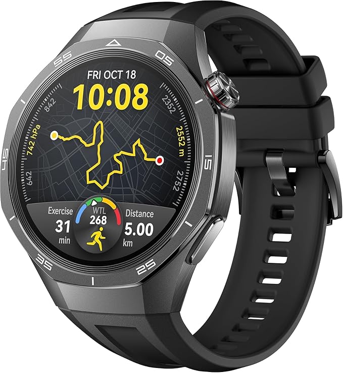 HUAWEI WATCH GT 5 Pro 46 mm smartwatch dla mężczyzn, stop tytanu, zegarek golfowy, śledzenie stanu zdrowia, monitorowanie EKG, czas pracy baterii do 14 dni, GPS, połączenie Bluetooth, kompatybilny z