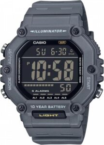 Casio Męski cyfrowy zegarek kwarcowy z plastikowym paskiem AE-1600H-8BVEF, szary, Sport