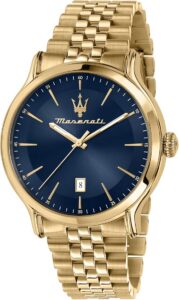 Maserati Zegarek męski Kolekcja Epoca Limited Edition, Czas i Data, Quartz-R8853118023, Złoto, 42mm, bransoletka