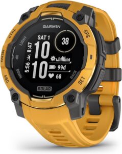 Garmin Instinct 3 SOLAR Wytrzymały Smartwatch GPS, 45 mm, Wbudowane Aplikacje Sportowe i Zdrowotne, Latarka LED, 10ATM, Sunburst