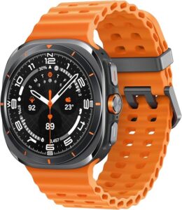 Samsung Galaxy Watch Ultra Smartwatch - wersja 2025, 47 mm, szary tytanowy, LTE (wersja CAD i) - trwała tytanowa obudowa, konstrukcja poduszki, szybki przycisk, monitorowanie zdrowia oparte