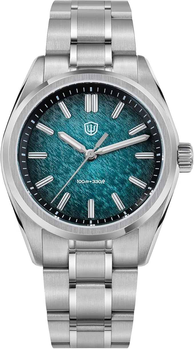 watchdives VH31 Ciągły sekundowy zegarek kwarcowy, oryginalny design WD0003 WD0003B Dial Aventurine zegarki dla mężczyzn 36 mm szkło szafirowe luksusowy zegarek na rękę 100 m wodoodporna oprawka dla
