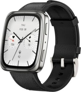 Amazfit Active 2 Smartwatch 44 mm, GPS z mapami i nawigacją, monitor aktywności, 10 dni pracy baterii, monitor snu, 160+ trybów sportowych, wodoodporny, dla Androida i iPhone’a, czarny silikon