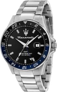 Maserati Zegarek męski, czas, data, analogowy, koperta 44 mm, limitowana edycja kolekcja SFIDA - R8853140011, Srebrny, 44, Bransoletka