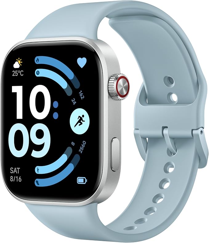 XIAOMI Redmi Watch 6, męski zegarek damski, monitor aktywności AMOLED 2,07 cala, z monitorem tętna, 150+ trybów sportowych, czas pracy 24 dni, 5 ATM, GPS, Android i iOS, niebieski
