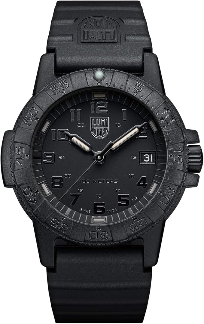 Luminox skórzany tył żółw morski 100 m wodoodporny analogowy zegarek kwarcowy