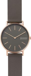 Skagen Signatur Zegarek dla kobiet, Kwarcowy dwukierunkowy mechanizm z paskiem ze stali szlachetnej lub skóry