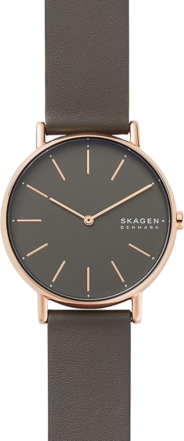 Skagen Signatur Zegarek dla kobiet, Kwarcowy dwukierunkowy mechanizm z paskiem ze stali szlachetnej lub skóry