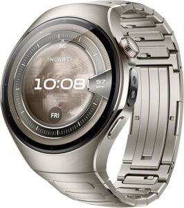 HUAWEI Watch 5 Smartwatch męski i damski, Health Glance, wodoszczelność do 5 ATM, GPS, SpO2 na czubku palców, kompatybilny z systemem Android™ i iOS, szkło szafirowe, 46 mm, srebrny