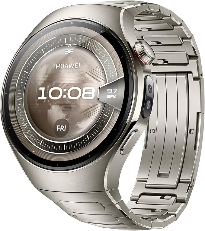 HUAWEI Watch 5 Smartwatch męski i damski, Health Glance, wodoszczelność do 5 ATM, GPS, SpO2 na czubku palców, kompatybilny z systemem Android™ i iOS, szkło szafirowe, 46 mm, srebrny