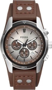 Fossil Coachman męski zegarek, mechanizm chronografu z paskiem ze stali szlachetnej lub skóry