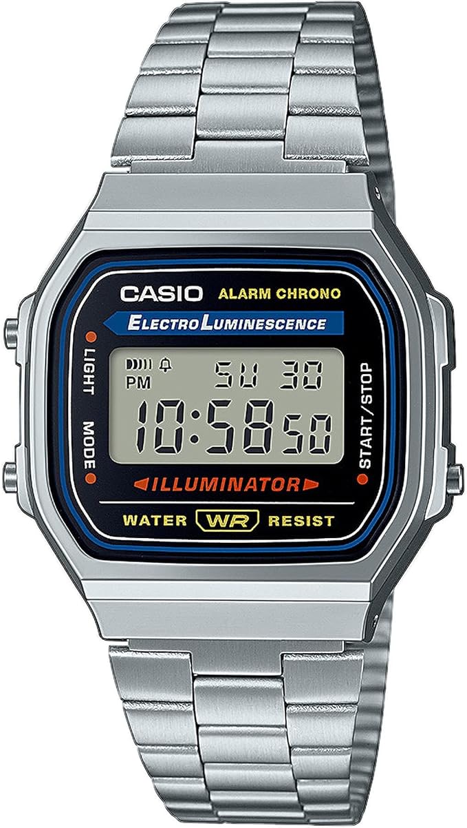 Casio Uniseks, Dla Dorosłych Retro Zegarek, Czarny/Srebrny, 35mm
