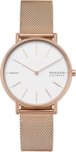 Skagen Signatur Zegarek dla kobiet, Kwarcowy dwukierunkowy mechanizm z paskiem ze stali szlachetnej lub skóry