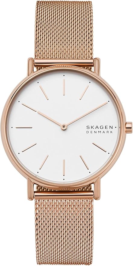 Skagen Signatur Zegarek dla kobiet, Kwarcowy dwukierunkowy mechanizm z paskiem ze stali szlachetnej lub skóry