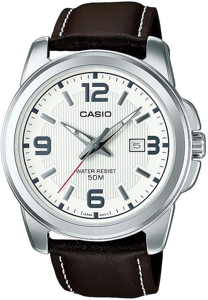 Casio Męski analogowy kwarcowy zegarek na rękę ze stali nierdzewnej