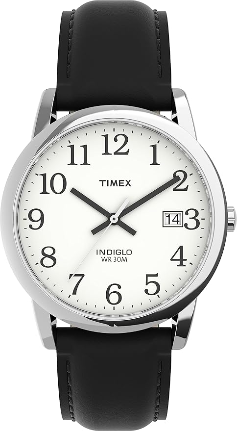 Timex Men's Easy Reader 35mm Date Window Leather Strap Watch