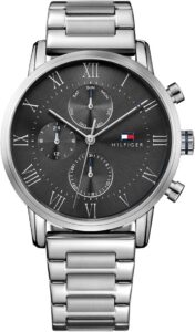 Tommy Hilfiger Analogowy, wielofunkcyjny zegarek kwarcowy dla mężczyzn, z bransoletą ze stali nierdzewnej lub paskiem skórzanym