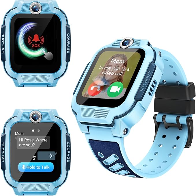 imoo Z3 dziecięcy smartwatch z kartą SIM, 4G, wodoszczelny IP68, tryb klasowy, ekran 1,5", 8 G ROM, krokomierz, zegarek dziecięcy dla chłopców (Z3, niebieski)