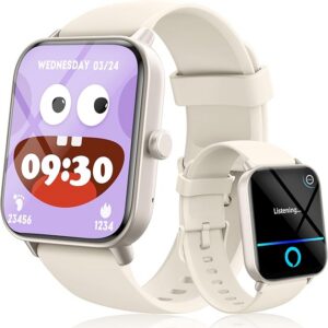 KALINCO Inteligentny zegarek dla dzieci, IP68, wodoodporny smartwatch do pływania, 1,8 cala, monitor aktywności fitness z 100 trybami sportowymi, nawiązywanie połączeń/odbierania, monitorowanie HR i
