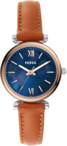 Fossil Carlie Mini Zegarek damski, mechanizm kwarcowy z paskiem ze stali szlachetnej lub skóry