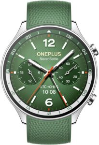 OnePlus 2R Smartwatch z systemem Wear OS 4 od Google, chipsetem Snapdragon W5, do 100 godzin pracy baterii, 1,43-calowy wyświetlacz AMOLED, tryb sportowy ponad 100, dwuczęstotliwościowe GPS, zielony
