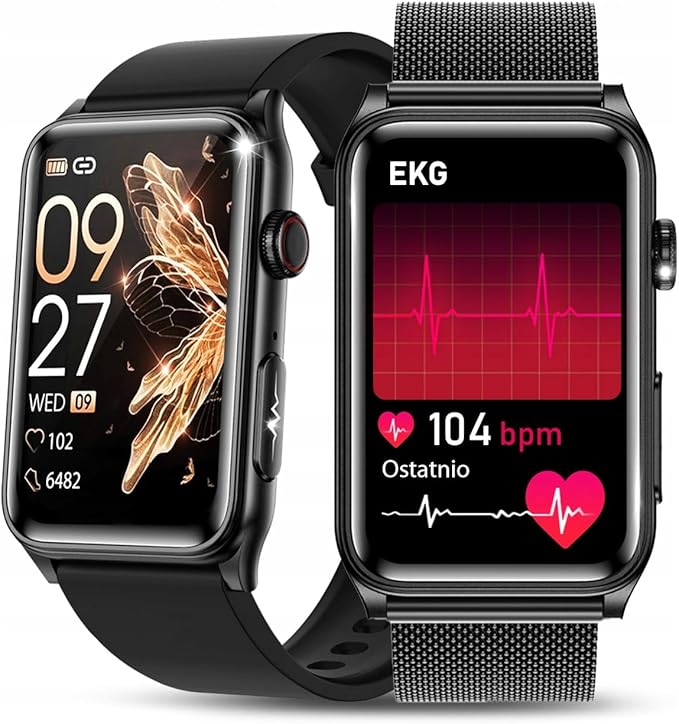 SMARTWATCH ZEGAREK EKG HRV GLUKOZA CIŚNIENIE TEMPERTATURA BMI PULS MENU PL