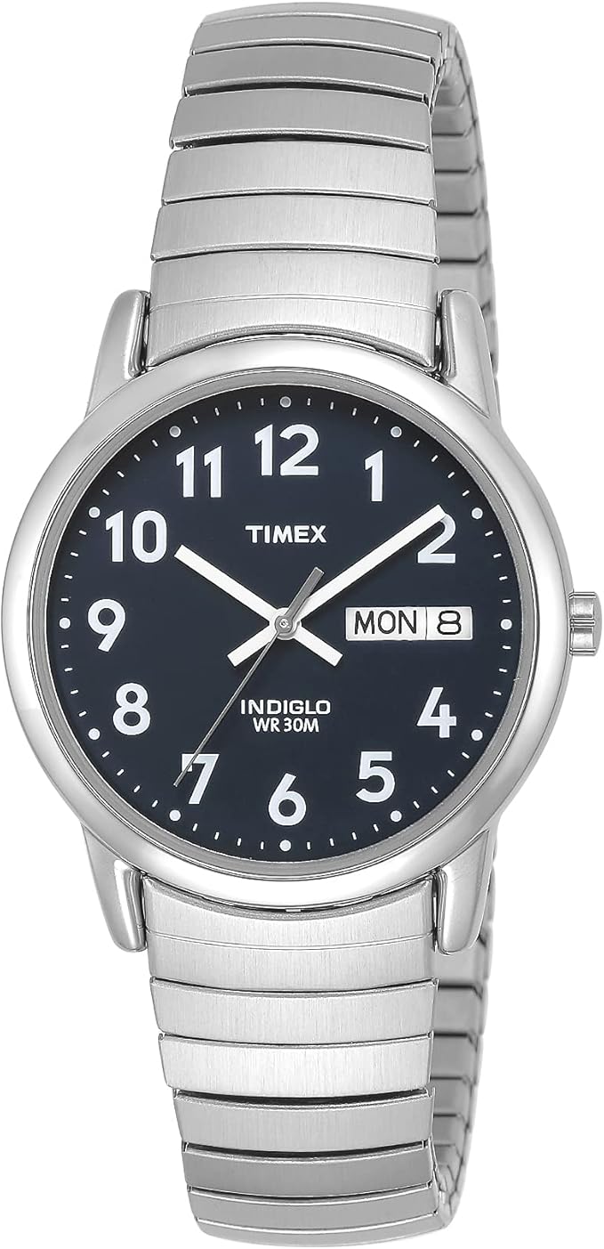 Timex Easy Reader Zegarek męski 35 mm z paskiem rozszerzającym i datownikiem T2H451