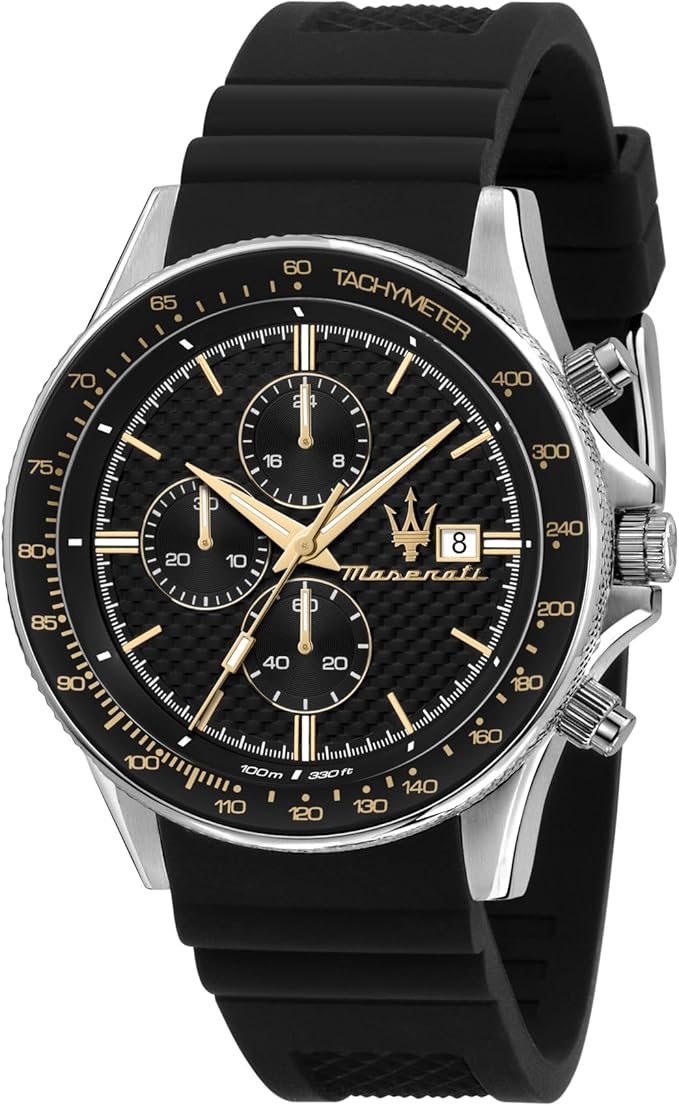 Maserati Zegarek męski z kolekcji Sfida Limited Edition, chronograf, kwarcowy-R8871640005, czarny, 44mm, Sport