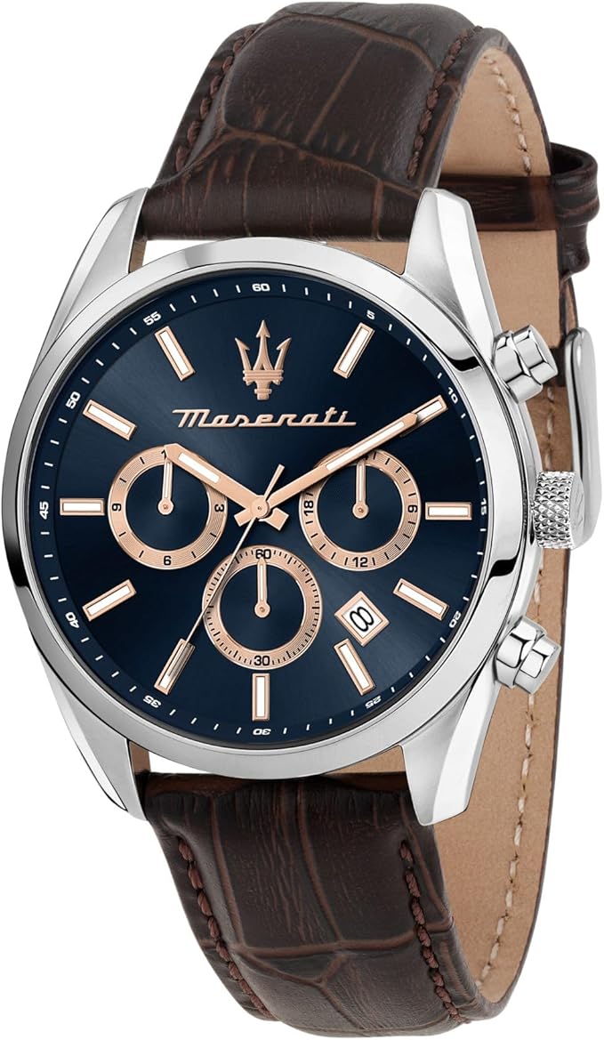 Maserati Męski zegarek atrakcji LIMITED EDITION kwarcowy wielofunkcyjny - R8851151003, niebieski, 43mm, pasek