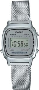Casio Damski cyfrowy zegarek kwarcowy z masywną bransoletką ze stali nierdzewnej
