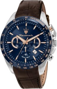 Maserati Zegarek męski Coll. Traguardo edycja limitowana, chronograf, kwarc R8871612037, br?zowy, 45mm, pasek