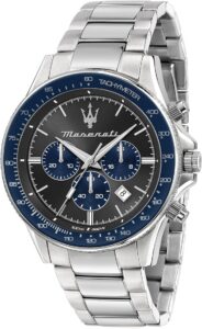 Maserati Zegarek męski Kolekcja Sfida Limited Edition, chronograf, kwarcowy- R8873640018, srebrny, 44mm, bransoletka
