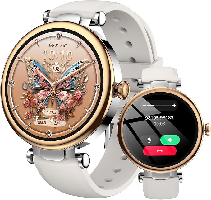 TOZO S8 Zegarek Smart AMOLED dla kobiet i mężczyzn, 1,32" ekran HD, Bluetooth do połączeń i wiadomości, smartwatch z trackerem aktywności, monitor zdrowia i snu, 100+ trybów sportowych, wodoodporny