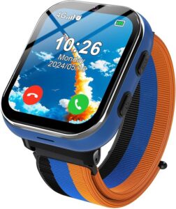 PTHTECHUS Smartwatch dla dzieci 4G, zegarek dziecięcy z funkcją połączenia telefonicznego, kilka stylów pulpitu do wyboru, dwukierunkowe połączenia, aparat, MP3, SOS, karta edukacyjna, prezent dla