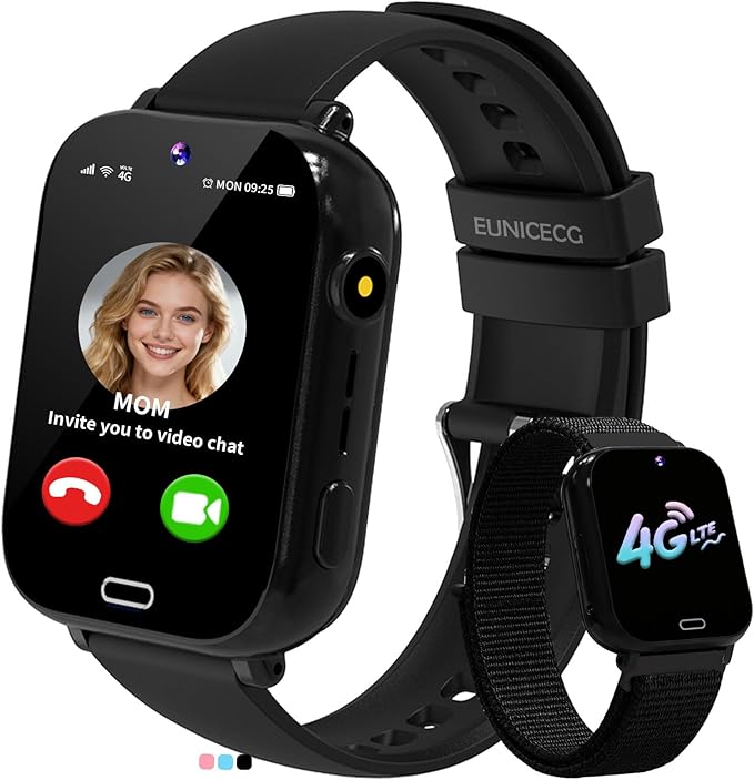 4G Smartwatch dla Dzieci z GPS Lokalizować Połączenie Wideo Telefony Model Klasy Czat Głosowy Gry Budzik SOS Kalkulator - Zegarek dla Dziecka Chłopców Dziewcząt Urodziny Prezenty